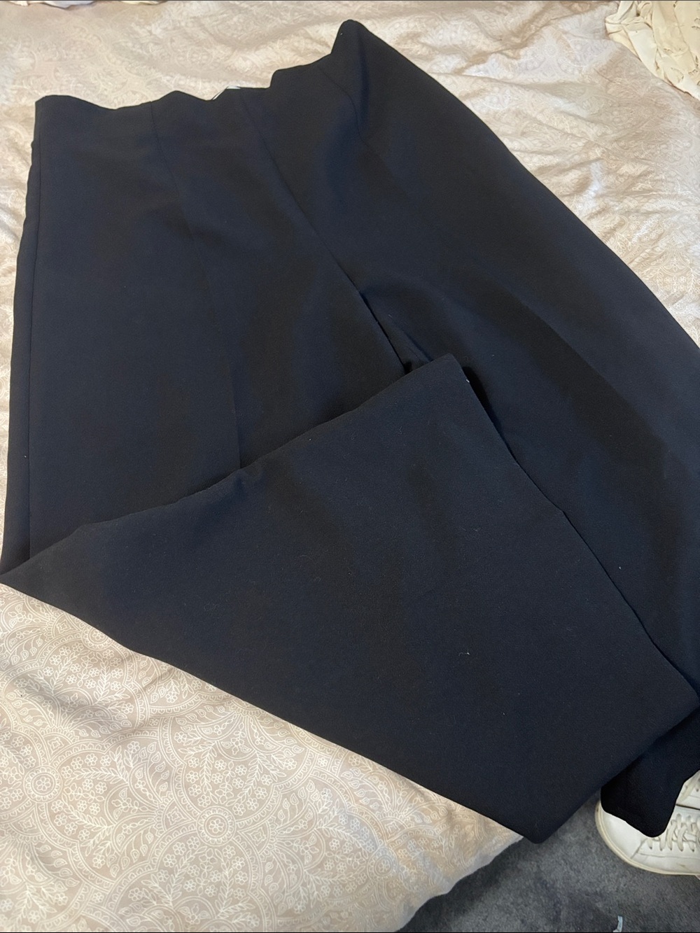 Zara Black Dress Wide Leg Pants - Straight Tailored Cut